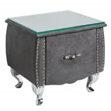 Casa Padrino Nachtschrank Art Deco 47 x 41 x 45 cm Grau/Silber