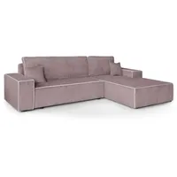 Beautysofa Ecksofa ERNI, inkl. Schlaffunktion, Bettkasten, L-Form Polsterecke im modernes Stil, stilvoll Corner Schlafsofa rosa