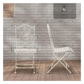 CLP Sibell Gartenstuhl 42 x 49 x 91,5 cm antik-weiß 2er Set