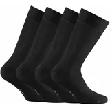 Rohner Socks Rohner Basic Unisex Socken, 4er Pack - Bambus, Kurzsocken Schwarz 39-42