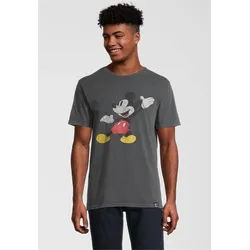 T-Shirt RECOVERED "Disney Mickey Mouse Posing", Herren, Gr. XXL, grau, 100% Baumwolle, bedruckt, casual, normal, Rundhals, Kurzarm, Shirts, im zeitlosen Design