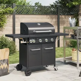 vidaXL Gasgrill mit 5 Flammen schwarz
