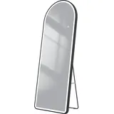 EMKE Bogen Standspiegel mit Beleuchtung, 3 Farbtemperatur, Rahmen aus Aluminium, 60*160cm, Schwarz, (60 x 160 cm)