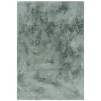 Benuta Nest Kunstfell-Teppich, Mintgrün, Textil, Beton Optik, Rechteckig, 200x300