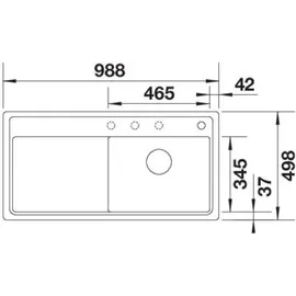Blanco Zenar XL 6 S rechts Flächenbündig vulkangrau Handbetätigung 988 x 498 mm