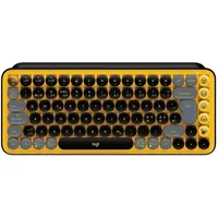 Logitech POP Keys Mechanische kabellose Tastatur mit anpassbaren Emoji-Tasten, Skandinavisches QWERTY-Layout - Gelb/Schwarz