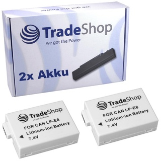 2X Hochleistungs Kamera Li-Ion Akku 1300mAh für Canon EOS 550D 600D 650D 550-D 600-D 550 600 D 650 D ersetzt Canon LP-E8 LPE8 LP-E-8 LPE-8