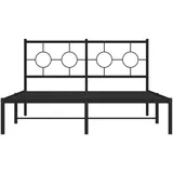 vidaXL Bettgestell mit Kopfteil Metall Schwarz 140x200 cm