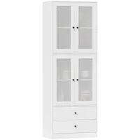 Homcom Küchenschrank, Weiß Holzwerkstoff, 59x170x30 cm, Küchen, Küchenmöbel, Küchenschränke,