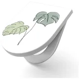 DEQORI WC-Sitz 'Monstera in Bewegung', WC Toilettensitz bedruckt Klobrille Toilettendeckel Motiv WC-Brille grün