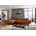 W.Schillig Eckcouch Leder 3-Sitzer Braun