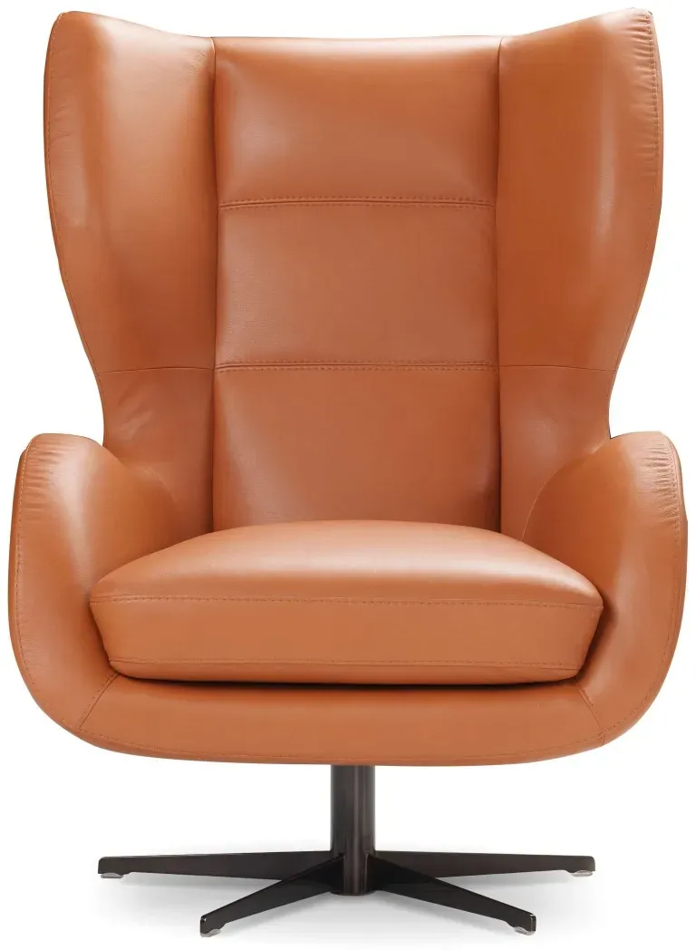 Drehsessel NICOLETTI HOME "Artis,Fernsehsessel,Wohnzimmer-Sessel,Bürosessel,Chefsessel" Sessel Gr. Leder TOUCH, leder, B/H/T: 84cm x 117cm x 91cm, braun (cognac) 360 grad drehbar,hochwertige Leder-Qualität,Metallfuss,Made in Italy