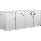 ulsonix Mülltonnenbox - 4 x 240 l - diagonale Luftschlitze