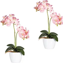 Creativ green Kunstpflanze CREATIV GREEN "Phalaenopsis", rosa, B:11cm H:50cm T:11cm Ø:11cm, Kunststoff, Polyester, Kunstpflanzen, Kunstpflanze