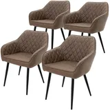 Ml-Design Esszimmerstuhl, Braun, Metall, 4-Sitzer, 60x80x63 cm, Esszimmer, Stühle, Esszimmerstühle, Armlehnenstühle