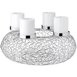 Edzard Adventskranz Milano, Edelstahl vernickelt, Durchmesser 53 cm,