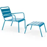 Oviala Relaxsessel, Blau, Metall, 1-Sitzer, Quadratisch,quadratisch, 64x72x60 cm, Gartenmöbel, Gartenstühle, Gartenstühle