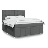 vidaXL Boxspringbett 180 x 200 cm Dunkelgrau