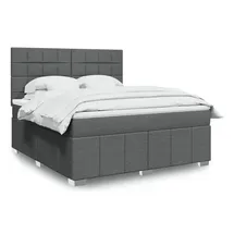vidaXL Boxspringbett 180 x 200 cm Dunkelgrau