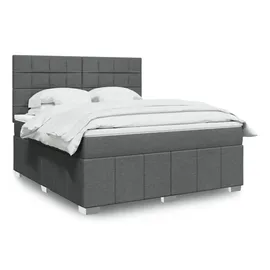 vidaXL Boxspringbett 180 x 200 cm Dunkelgrau