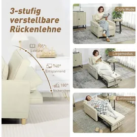 Homcom Schlafsessel 3 in 1 Polyester 74 x 82 x 60 cm Beige