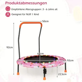 Costway Kindertrampolin 92 cm Rosa