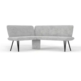 Home Affaire Eckbank HOME AFFAIRE "Mily Küchenbank, Polsterbank, Esszimmerbank, 205x164 cm", grau (ghost grau, schwarz), B:205cm H:89cm T:164cm, Holzwerkstoff, Metall, Polyester, Sitzbänke, Eckbank, Moderne Bank und Farben, Sitzplatzanzahl: 5, Frei in Raum stellbar