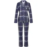 H.I.S. H.I.S Damen Pyjama dunkelblau-kariert Gr.44