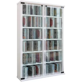 VCM CD-Regal 60 x 18 x 92 cm Weiß