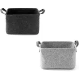 Filzkorb, 2 Stück Filz-aufbewahrungsbox, Filzkörbe Mit Zwei Griffen, Zur Aufbewahrung Von Kleidung, Handtüchern, Toilettenartikeln, Babyartikeln, Büchern Usw.