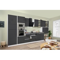 Küche Küchenzeile Küchenblock grifflos Weiß Grau Lorena 445 cm Respekta