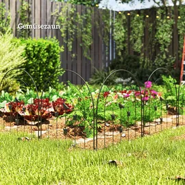 Outsunny Gartenzaun Zaun-Set 300 x 70 cm Schwarz/Stahl