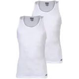 Diesel Herren Unterhemden, 2er Pack - WALTY-D-BOX, Tanktop, ärmellos, Baumwolle Weiß L