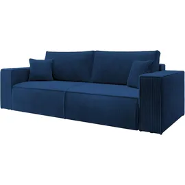Selsey Schlafcouch Kordsamt 3-Sitzer Dunkelblau
