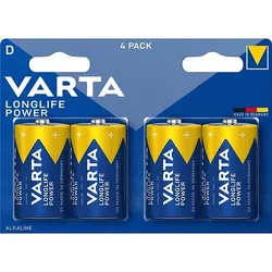 Varta Longlife Power Mono D LR20 Alkaline Batterie - 4er Verpackung