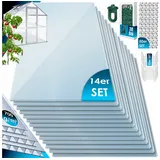 Kesser KESSER® 14x Hohlkammerstegplatten Doppelstegplatten aus Polycarbonat Stärke 4mm - Transparent