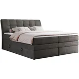 MKS Boxspringbett GOLD-10 KING 160/200 Dunkelgrau Velvet - H3
