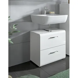 inn.furn Waschbeckenunterschrank in Weiß Hochglanz 60 cm Cover