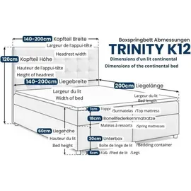 Best For Home Trinity K-12 180 x 200 cm H3 Creme