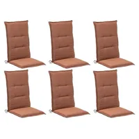 GO-DE Stuhlauflagen Hochlehner 6er Set TAIL, Rostbraun - Polyester