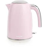 Salter Retro Wasserkocher elektrisch 2200 W, 1,7 l – rosa Wasserkocher mit 360°-Drehfuß, herausnehmbarem Kalkfilter und Wasserstandsanzeige, Strix-Steuerung