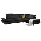 W.Schillig Ecksofa »taoo, elegant und zeitlos, bequem, L-Form«, mit Sitziefenverstellung & Kopfteilverstellung, grau