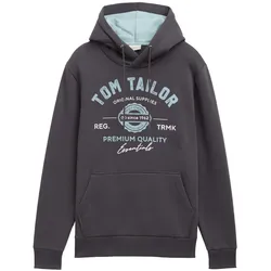 Tom Tailor Herren Kapuzenpullover PRINT Regular Fit Grau 10899 XL