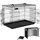 VOUNOT Hundekäfig Klappbar L 92 x 58 x 64 cm Schwarz