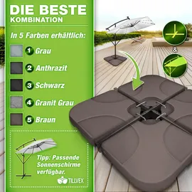 tillvex Schirmständer Kunststoff 60 Liter Braun