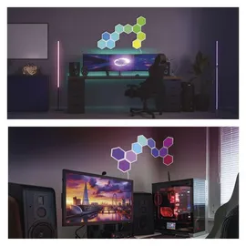 EMOS Smart Hexagon Wandleuchte (10 Stk) 1,5m Kabel Weiß