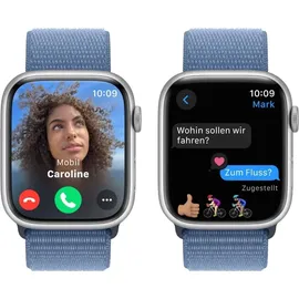 Apple Watch Series 9 GPS 45 mm Aluminiumgehäuse silber, Sport Loop winterblau One Size