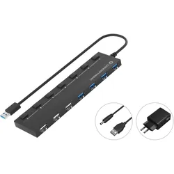 Conceptronic USB-Hub 7Port USB3.0/2.0+ Power Adapter - Hub - 7-Port