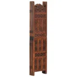 vidaXL Mangoholz Massiv Raumteiler 5-TLG. Handgeschnitzt Klappbar Trennwand Paravent Spanische Wand Umkleide Sichtschutz Braun 200x165cm