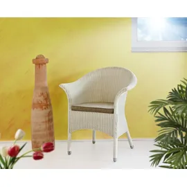 Sedex Sessel Charlotte Loomgeflecht 70 x 80 x 80 cm Weiß mit Kissen